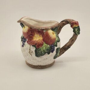 Vintage Fitz & Floyd Omnibus 1995 Basket Weave pattern with Fruit Creamer